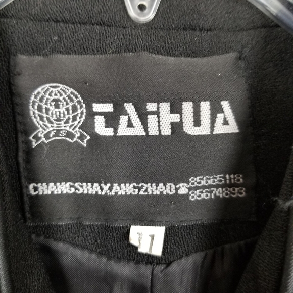 Blazer Linen Wool Cashmere Black Paisley Button Lined Military Jacket Mobwife - Picture 5 of 10